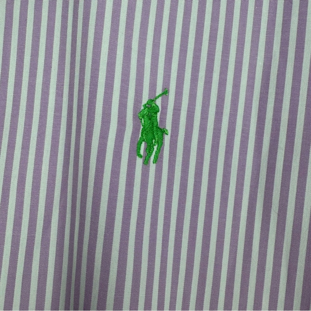 Polo Ralph Lauren Classic Fit Purple & White Stripe Buttondown Shirt Mens Sz M - Picture 3 of 5